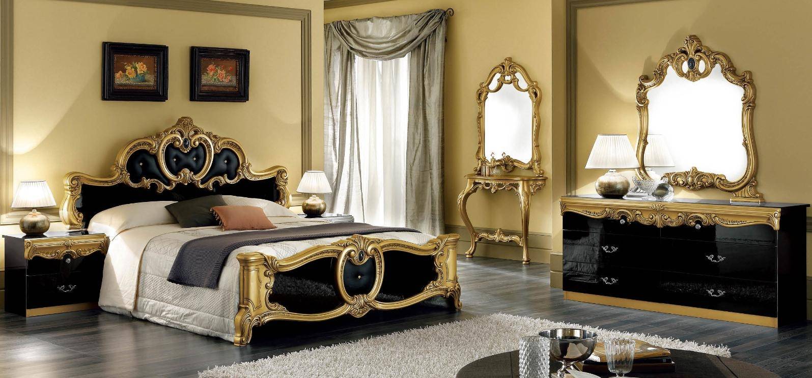 Brands Camel Classic Collection, Italy Barocco Black/Gold Bedroom