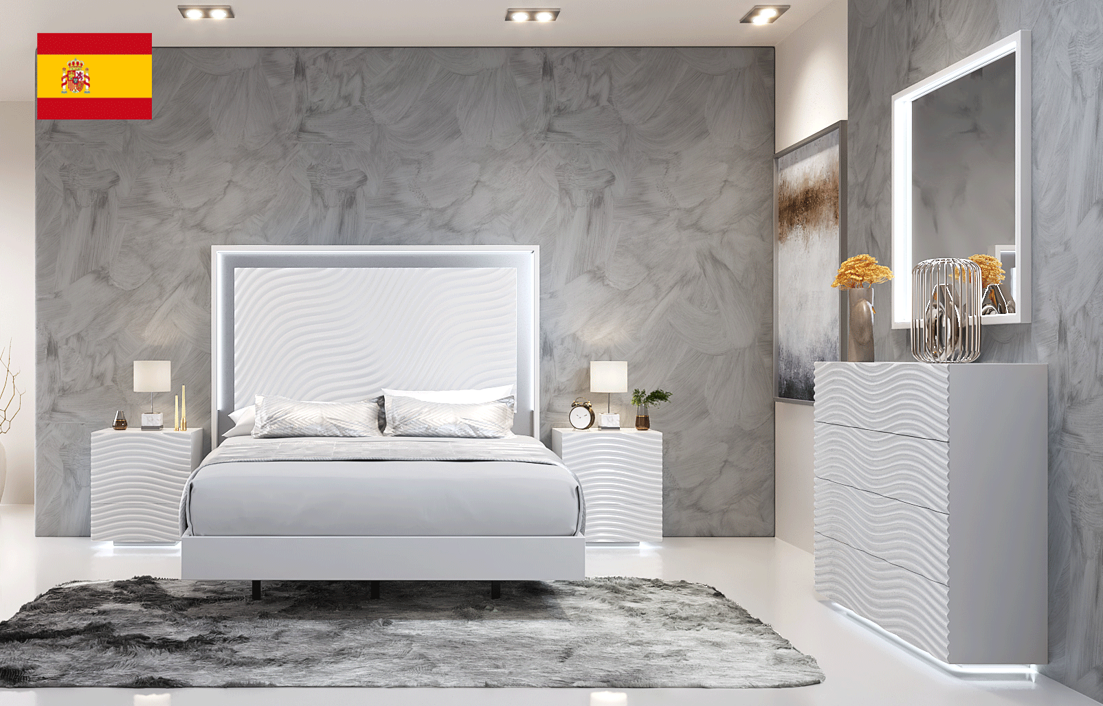 Clearance Bedroom Wave Bedroom White