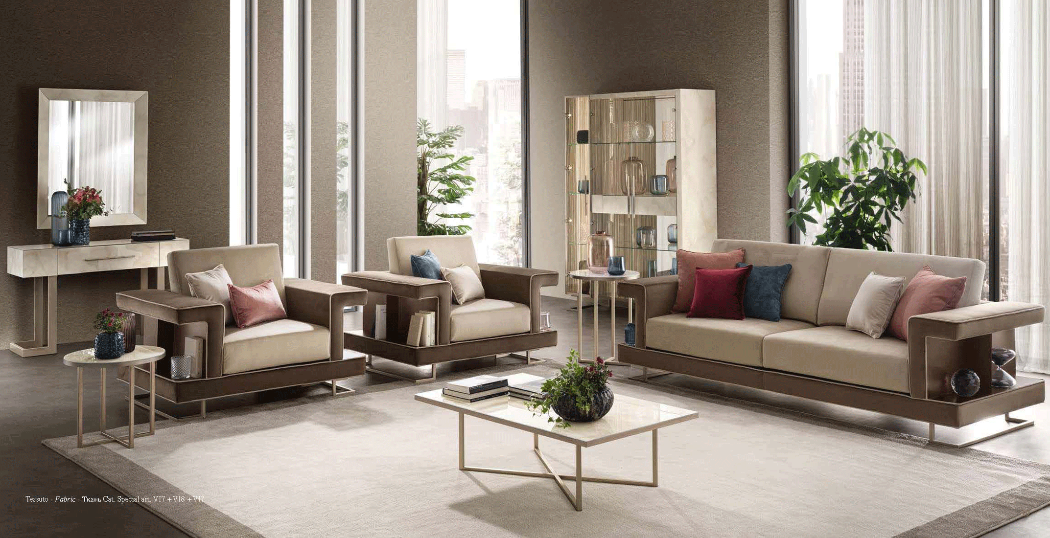 Living Room Furniture Reclining and Sliding Seats Sets Luce Light Living by Arredoclassic, Italy