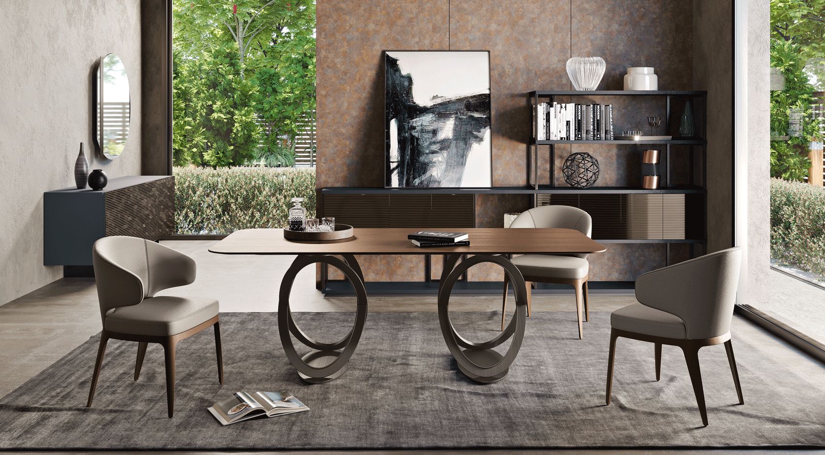Clearance Dining Room Sfera Dining Table with Celine chairs