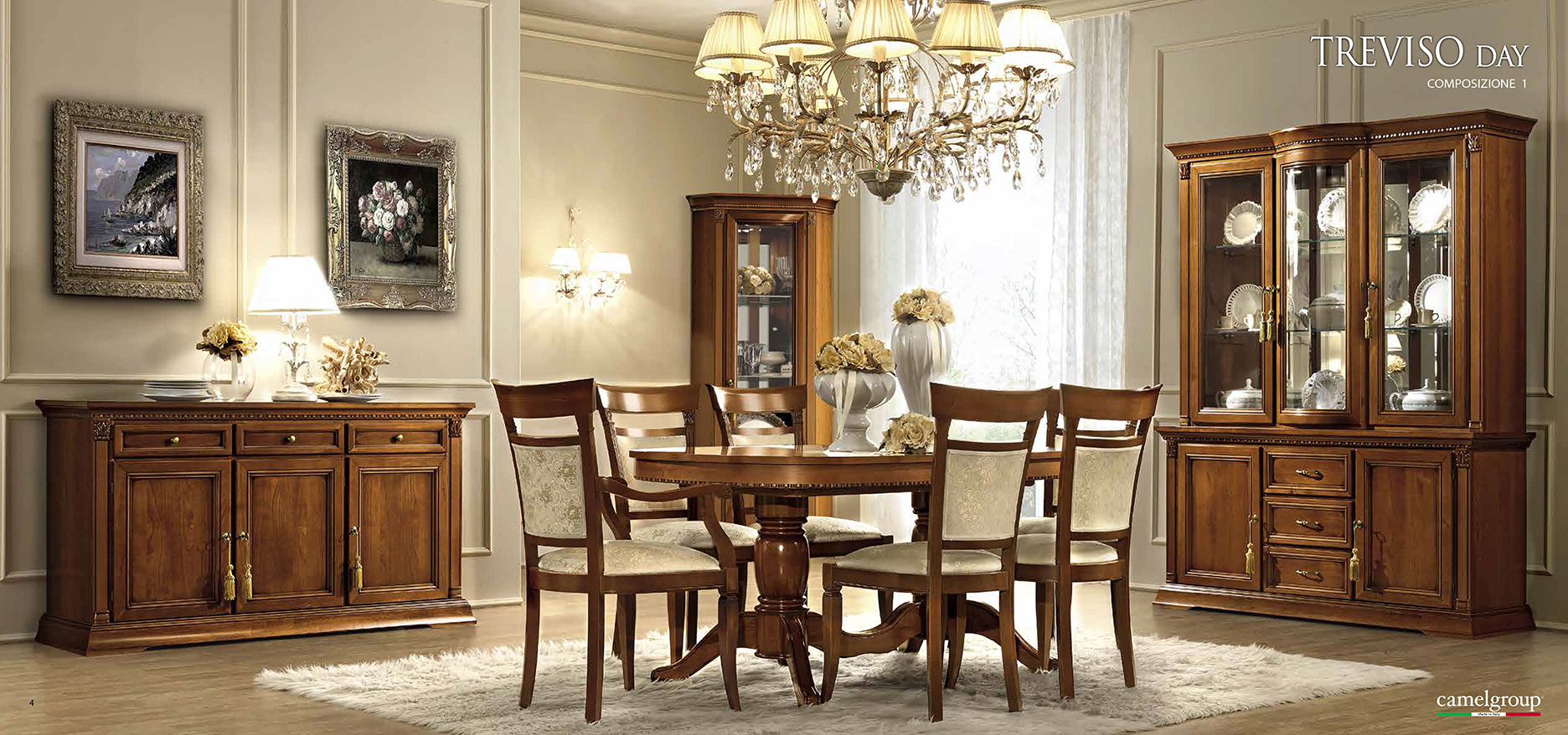 Dining Room Furniture Marble-Look Tables Treviso Cherry Day