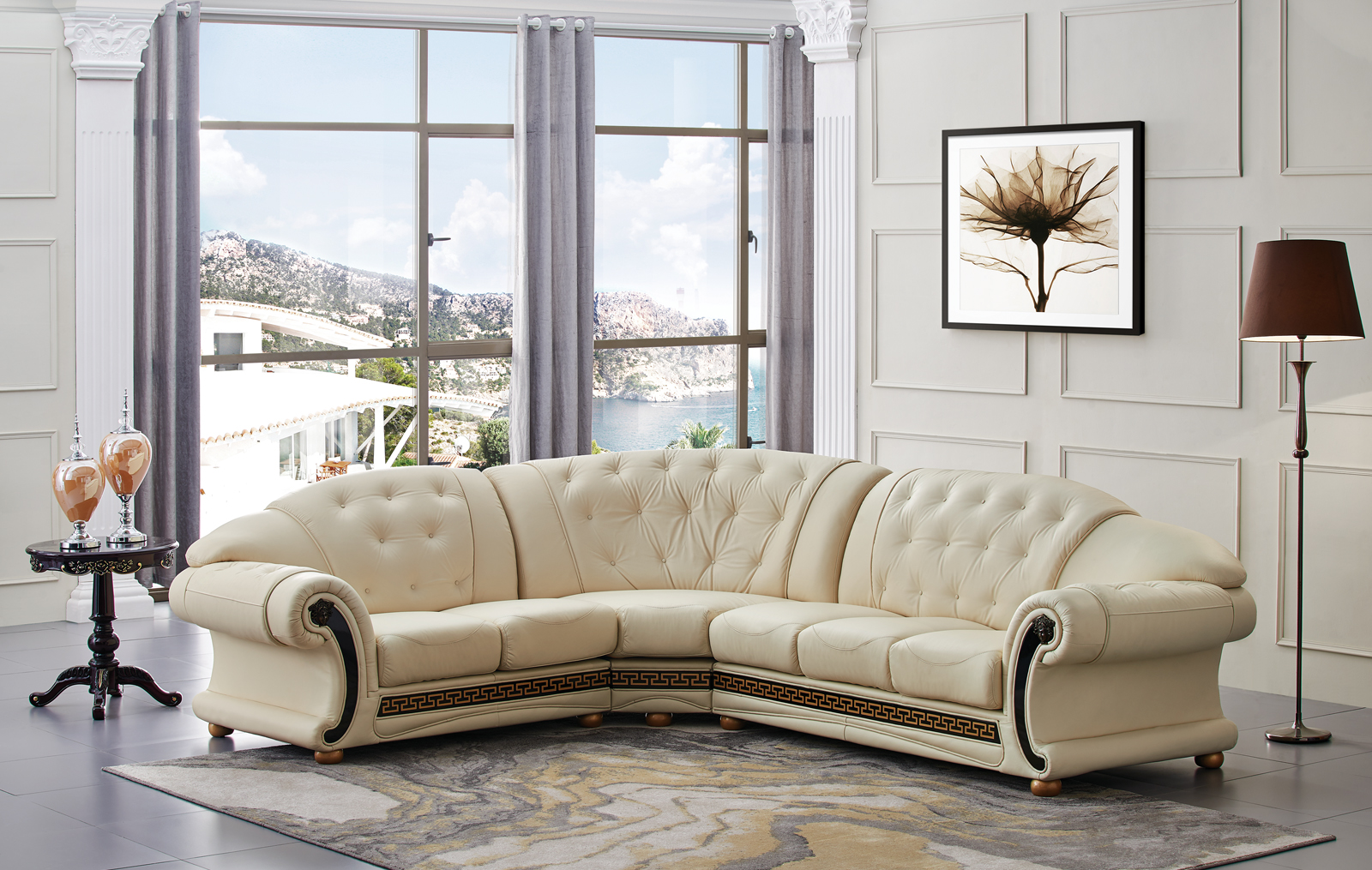 Brands Franco Gold Apolo Sectional Ivory